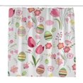 thumbnail image 1 of Coolnut Bath Shower Curtain Liners Eggs and Flowers 72x72in Polyester Waterproof with 12 Curtain Hooks, 1 of 6