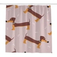 thumbnail image 1 of Coolnut Bath Shower Curtain Liners 72"x72", Pink Dachshund Dog Polyester Waterproof with 12 Curtain Hooks Bathroom Accessories Decoration, 1 of 6