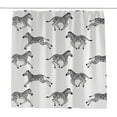 thumbnail image 1 of Coolnut Bath Shower Curtain Liners Running Zebras 72x72in Polyester Waterproof with 12 Curtain Hooks, 1 of 6