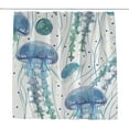 thumbnail image 1 of Coolnut Bath Shower Curtain Liners Transparent Jellyfish 72x72in Polyester Waterproof with 12 Curtain Hooks, 1 of 6