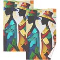 thumbnail image 1 of Coolnut Bathroom Hand Towels 2 Pcs Abstract Women Painting Print, Cotton Bath Towels Lightweight Quickdry for Bathroom Ktichen Travel Gym, 16"×28", 1 of 6