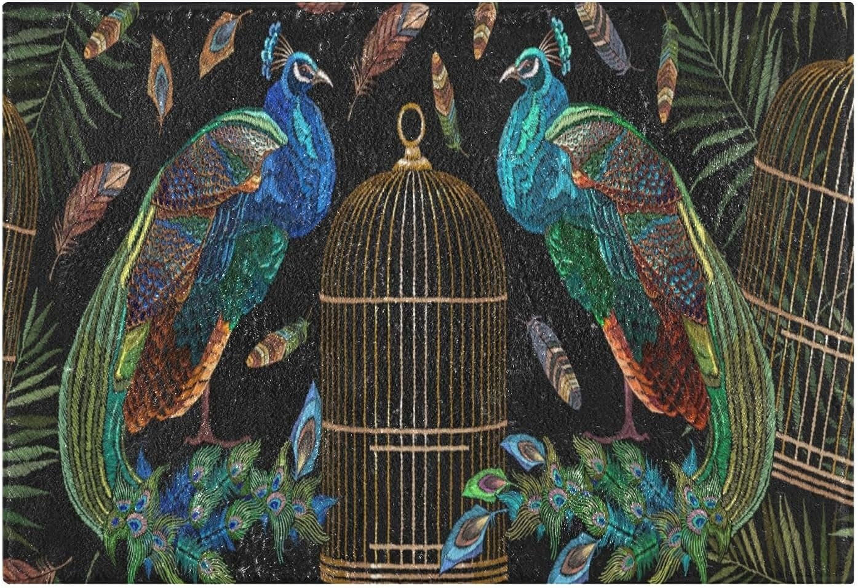 Coolnut Bathroom Rug Mat Beautiful Peacock Bird Bath Mat Super Soft ...