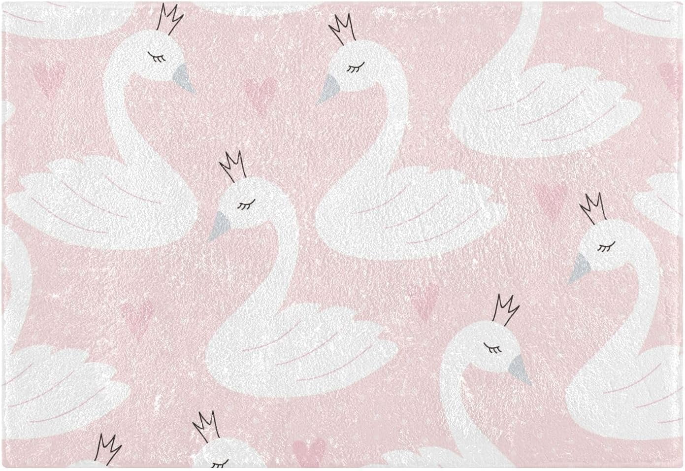 Coolnut Bathroom Rug Mat Swan Princess Bath Mat Super Soft Absorbent ...