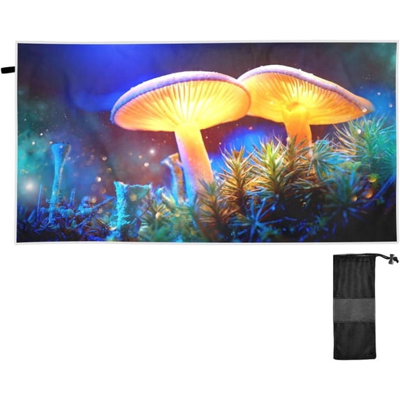 Coolnut Beach Towels Mushrooms Camping Towels Sand Free Beach Towel, 30"x60" Large Beach Towels Quick Dry Bath Travel Towels Pool Yoga Beach Mat for Men Women
