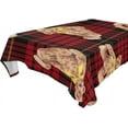 thumbnail image 1 of Coolnut Bears On Red Tartan Plaid Tablecloth Modern Table Cover for Home Decoration, Spill Proof Cloth Washable for Dinner Picnic, 60"x108", 1 of 6