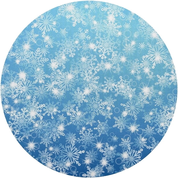 Coolnut Beautiful Christmas Snowflakes Placemats Set of 4 Non-Slip Heat Resistant Dining Table Place Mats Washable Kitchen PVC Weave Table Mats Home Decor Gifts