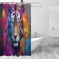 thumbnail image 1 of Coolnut Beautiful Colorful Tiger Shower Curtain Waterproof Fabric with 12 Hooks Bathroom Bath Curtain Set Polyester Fabric Machine Washable 60 x 72 Inch Home Decor, 1 of 6