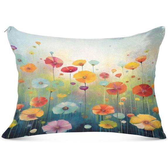 Coolnut Beautiful Colorful Wildflowers (3) Body Pillow Cover with Zipper, Soft and Cozy Fuzzy Fleece Body Pillow Case Cover 21 x 54 in, Plush Long Body Pillow Pillowcase Home Decor Gifts