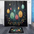 thumbnail image 1 of Coolnut Beautiful Easter Eggs Bath Curtain Rugs Sets 2 Pcs, Bathroom Theme Set with Shower Curtain and Non-Slip Carpet -12 Hooks-60X72in417 Home Decor, 1 of 7