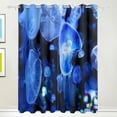 thumbnail image 1 of Coolnut Beautiful Jellyfish Thermal Insulated Blackout Grommet Printed Window Curtain - 84x55 in - 100% Polyester 2 Panels, Stitchingstyles, 1 of 6