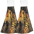 thumbnail image 1 of Coolnut Beautiful Leopard Hand Towels Set of 2 Soft Absorbent Kitchen Hanging Towels Dish Cloths Bathroom Hand Towels with Loop & Hook for Kitchen Bathroom Wash cloth, 1 of 7