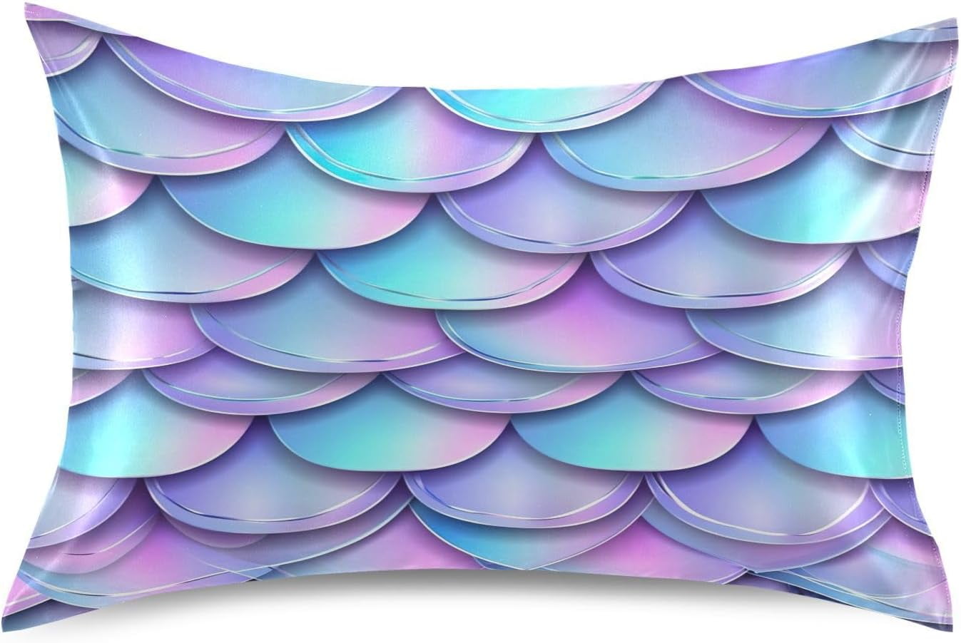 Coolnut Beautiful Mermaid Scales Pillowcase for Hair and Skin Silk Pillowcase Standard Size 20 ×