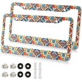 thumbnail image 1 of Coolnut Beautiful Mexican Style Ceramic Tiles License Plate Frames 2 Packs,License Plate Covers,Universal Aluminum Tag Frame for Front and Rear Car Tags188 Home Decor, 1 of 7