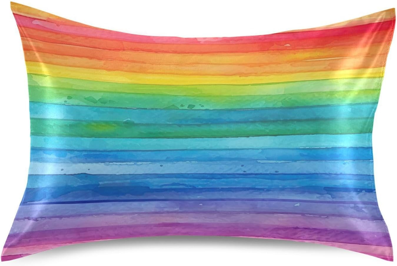 Coolnut Beautiful Rainbow Stripes Pillowcase for Hair and Skin Silk Pillowcase King Size 20 ×