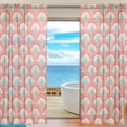 thumbnail image 1 of Coolnut Beautiful Scales Sheer Gauze Door Curtain Window Curtain Drapes for Living Room Kids Bedroom Window Treatment W55 x L84 In 2 Panels, 1 of 4