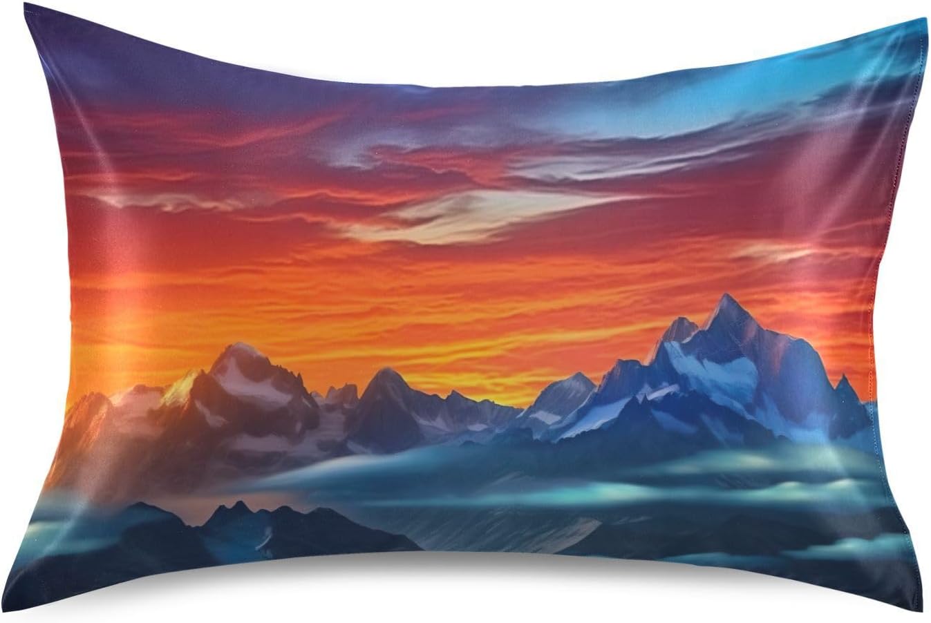 Coolnut Beautiful Sunset Peaks Pillowcase for Hair and Skin Silk Pillowcase King Size 20 ×40In
