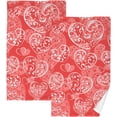 thumbnail image 1 of Coolnut Big Small Red Heart Patterned Hand Towels 2 PCS, Cotton Bath Towel for Drying Face Hands Body Decorative Water Absorbent Lightweight Towels for Bathroom Ktichen Travel Gym, 16"x28", 1 of 6