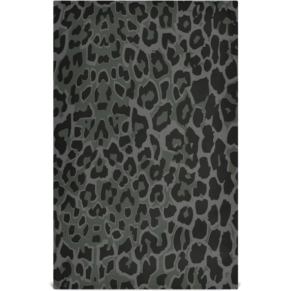 Coolnut Black Leopard Kitchen Dish Towel Set of 6, Soft Absorbent Drying Dishcloths Dish Towels with Hanging Loop for Kitchen Bathroom Bar Home Decor, 28 x 18 Inch Washcloth Gift