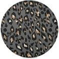 thumbnail image 1 of Coolnut Black Leopard Round Placemats Waterproof Non-Slip Washable Place Mats Polyester Table Mats Set of 1 Heat Resistant for Home Kitchen Holiday Party Home Decor Gifts, 1 of 7