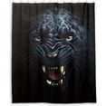 thumbnail image 1 of Coolnut Black Leopard Shower Curtain Waterproof Fabric Shower Curtain 60" W x 72" H Shower Curtain Set with Hooks for Bathroom Decor, Machine Washable, 1 of 6