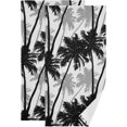 thumbnail image 1 of Coolnut Black White Palm Tree Hand Towels, Ultra Soft Absorbent Fingertip Bath Towels Breathable & Comfort Hand Towels for Bathroom Hotel, Gym and Spa 28"X 14"(2PCS), 1 of 6