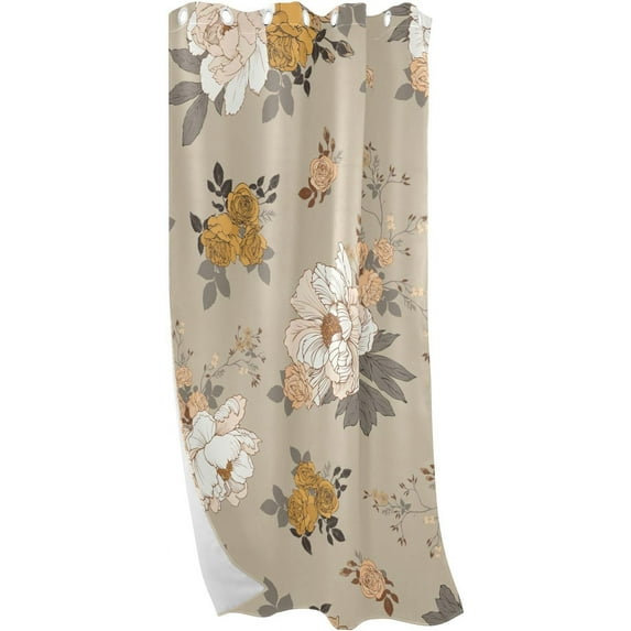 Coolnut Blackout Window Curtains for Bedroom 84" Bouquet Peonies Roses Room Darkening Curtains Sheer Curtains