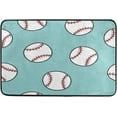 thumbnail image 1 of Coolnut Blue Baseball Pattern Doormats Bathroom Floor Mat Lightweight Non-Slip Area Rugs Entrance Front Door Rug for Outdoor Garden Kitchen Bedroom 23.6" x 15.7" Home Decor, 1 of 7