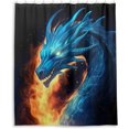 thumbnail image 1 of Coolnut Blue Dragon Shower Curtain Waterproof Fabric Shower Curtain 60" W x 72" H Shower Curtain Set with Hooks for Bathroom Decor, Machine Washable, 1 of 6