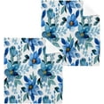 thumbnail image 1 of Coolnut Blue Flowers Wash Cloth Set of 2, 12 x 12 Inch Cotton Baby Washcloths Highly Absorbent and Soft Feel Fingertip Towels Face Towels for Bathroom, Gym, Spa Washcloth Gift, 1 of 7
