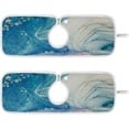 thumbnail image 1 of Coolnut Blue Golden Fluid Sink Splash Guard for Faucet 2 Packs Faucet Absorbent Mats, Pretty Wonderful Faucet Handle Drip Catcher Quickly Drying Mat for Kitchen Counter Bathroom RV, 14.9"x5.5", 1 of 7