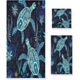 thumbnail image 1 of Coolnut Blue Patterned Sea Turtle 3-Piece Towel Set,Soft Absorbent Quick Dry Bath Towels Sets,1 Bath Towel,1 Hand Towel,1 Washcloth,for Bathing Home Hotel Gym Spa Wash cloth, 1 of 7