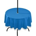 thumbnail image 1 of Coolnut Blue Solid Color Round Tablecloth 60" Waterproof Spillproof Polyester Fabric Table Cover with Zipper Umbrella Hole for Outdoor Patio Garden Dining Party, 1 of 7