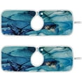 thumbnail image 1 of Coolnut Blue Texture Marbling Sink Splash Guard for Faucet 2 Packs Faucet Absorbent Mats, Golden Glitter Faucet Handle Drip Catcher Quickly Drying Mat for Kitchen Counter Bathroom, 30"x5.5" RV, 1 of 7