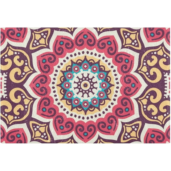 Coolnut Bohemian High Absorbent U-Shaped Contour Toilet Rugs Machine Washable,24"x20"