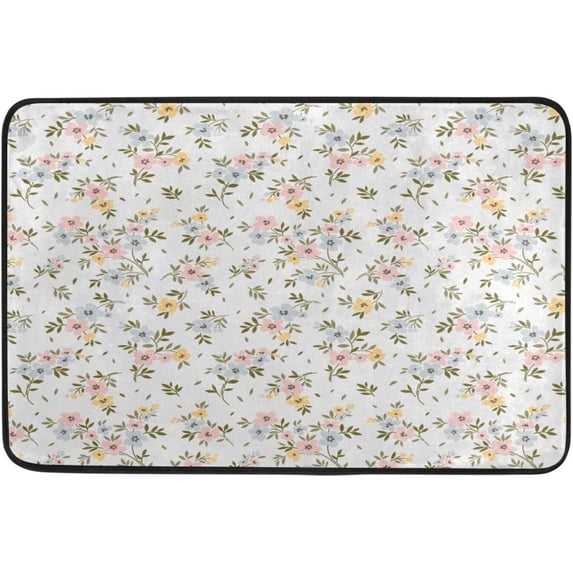 Coolnut Boho Flowers Doormats Bathroom Floor Mat Lightweight Non-Slip Area Rugs Entrance Front Door Rug for Outdoor Garden Kitchen Bedroom 23.6" x 15.7" Home Decor