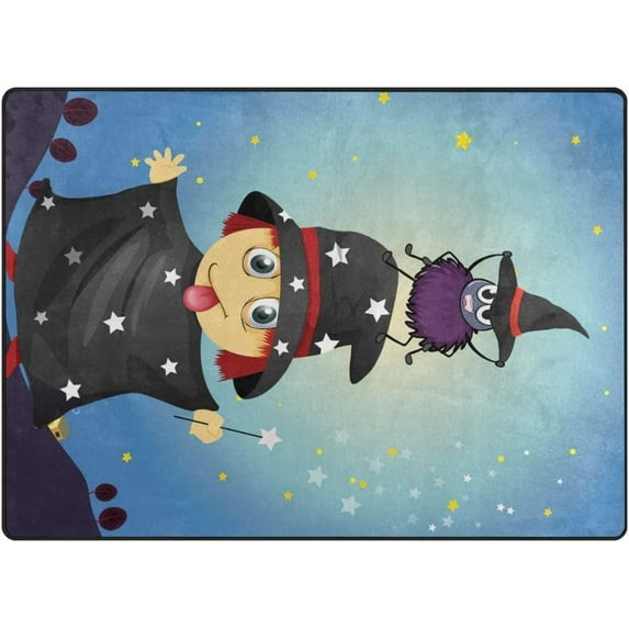 Coolnut Boy Wizard Spider 80 x 58 inches Lightweight Soft Area Rug Mat Indoor Floor Rugs Home Decoration for Kids Room Living Room
