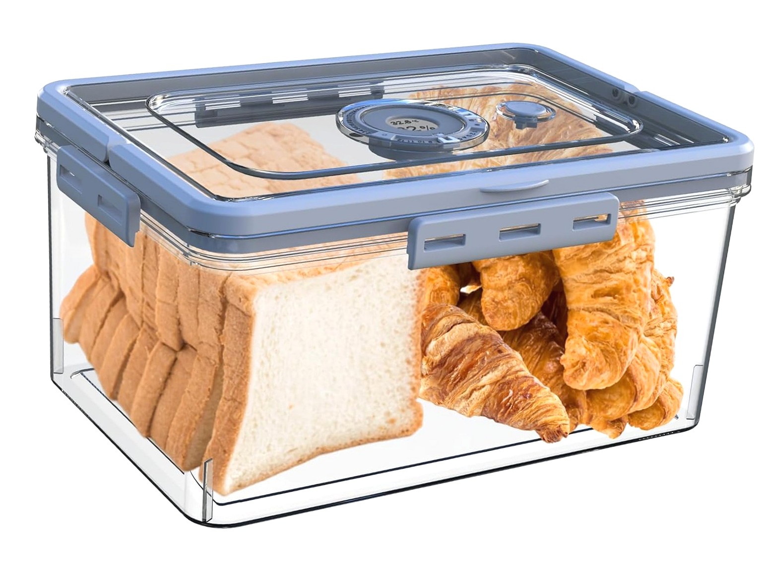 Coolnut Bread Box With Hygrometer, Bread Boxes with Lid and Handle, New ...