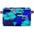 thumbnail image 1 of Coolnut Bright Blue Flowers Large Square Storage Basket Bin with Handles 2PCS, Foldable Multi Functional Closet Storage Box Shelf Basket for Storing Toys, Books and Clothes Decor Gifts, 1 of 7