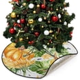 thumbnail image 1 of Coolnut Bright Pumpkin Vegetables Christmas Tree Mats Waterproof Tree Skirt, Autumn Sunflowers Xmas Tree Stand Tray Mat Floor Protector Pad for Holiday Party Decoration, 28.3", 1 of 6