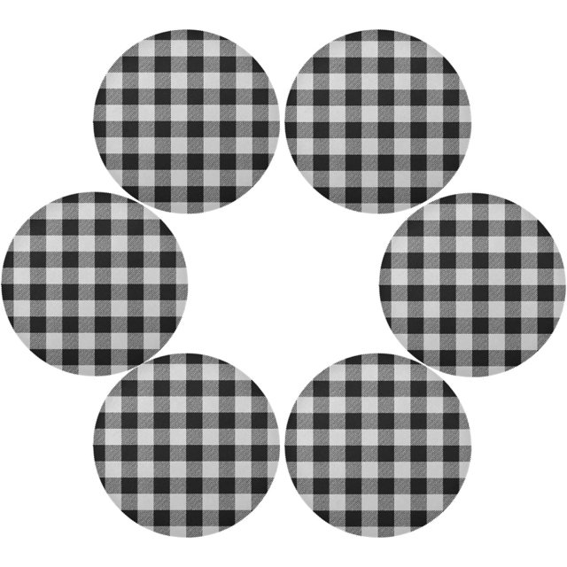 Coolnut Buffalo Plaid Round Placemats Durable NonSlip Table Mat Heat