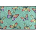 thumbnail image 1 of Coolnut Butterflies and Mandala Area Rug Pad 60 x 39 inch (5'x 3'3"), 100% Light Weight Polyester Fabric Floor Mat for Living Room Bedroom, 1 of 6