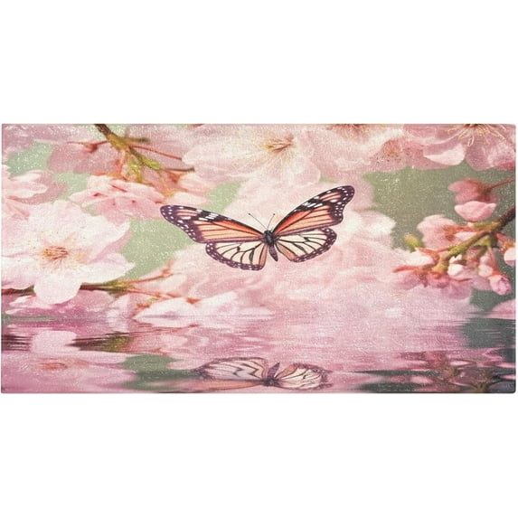 Coolnut Butterfly Bath Mat, Dry Quickly Non Slip Absorbent Bath Rug, Soft Living Room Bedroom Home Floor Mats, Bath Mats for Bathroom, Tub and Shower 20" x 39" Home Decor
