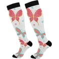 thumbnail image 1 of Coolnut Butterfly Compression Socks for Men & Women 1 Pack, Knee High Stockings for Running, Sport, Hiking & Travel, 1 of 6