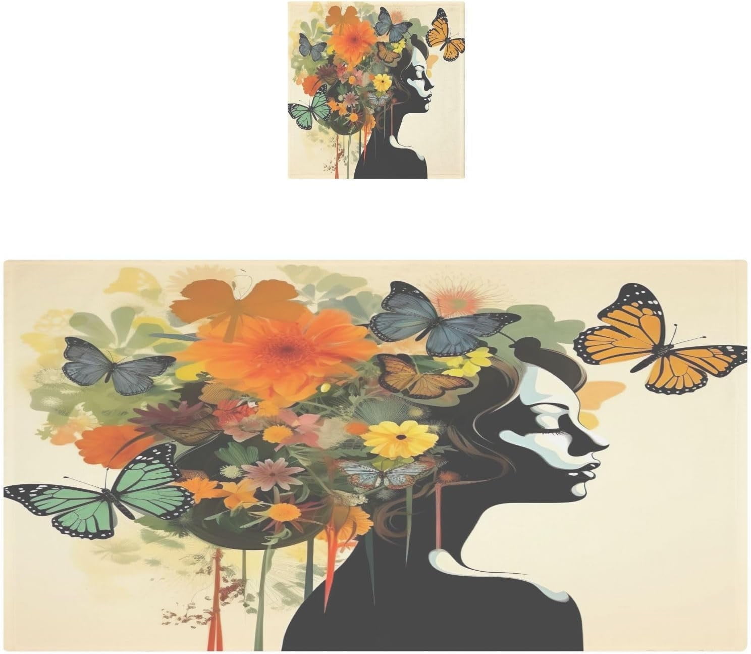 Coolnut Butterfly Girl Bath Towels Set,2 Piece Pure Cotton Ultra Soft ...