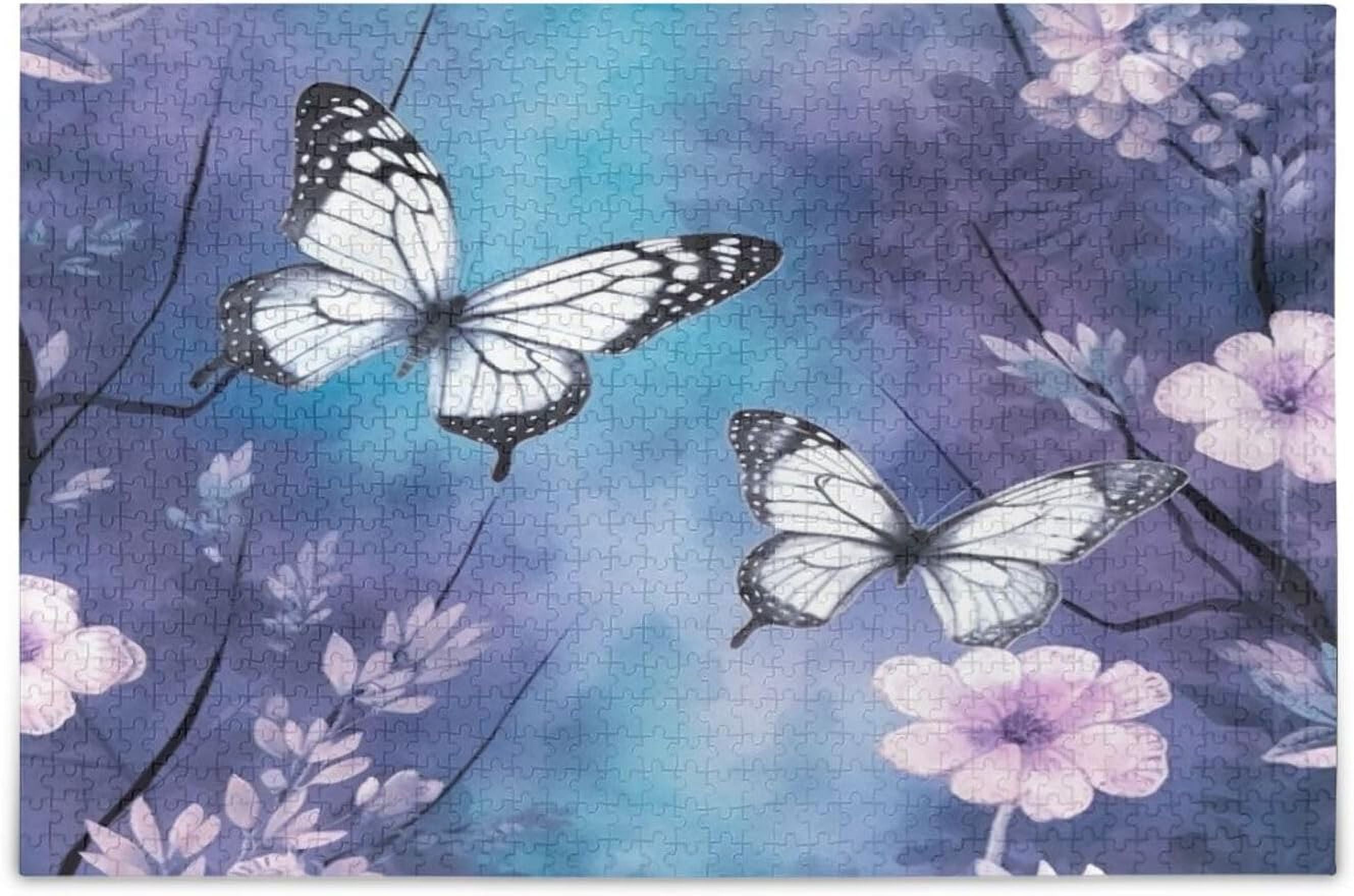Butterflower 500 Piece Jigsaw Puzzle - Colorful Butterfly & Flower Art For Adults