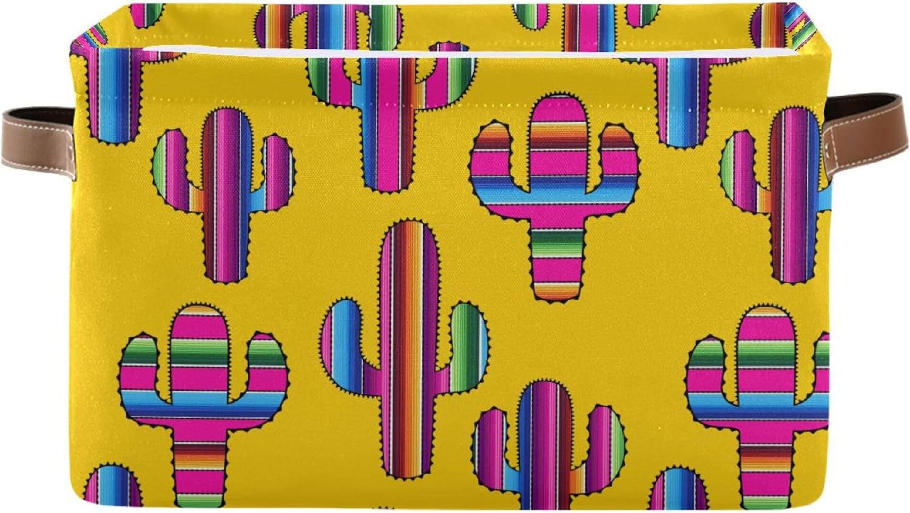 Coolnut Cacti Mexican Texture Storage Basket Foldable Storage Bin 2 ...