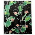 thumbnail image 1 of Coolnut Cactus Black Bathroom Waterproof Shower Curtain Set, 60"X72" Bathtub Curtain with 12 Hooks for Bathroom Decor,Hotel,Room, 1 of 6