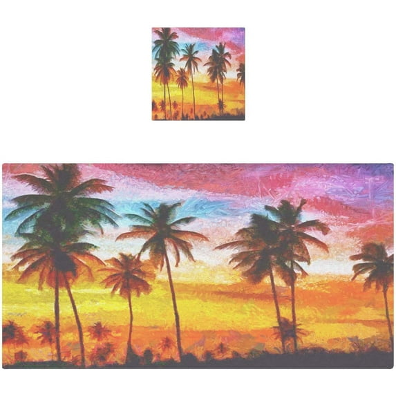 Coolnut California Sunset Bath Towels Set - 1 Bath Towel 1 Washcloth Extra Absorbent 100% Cotton Towels, Super Soft Bathroom Towels for Home, Hotel Washcloth Gift