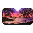 thumbnail image 1 of Coolnut Car Windshield Sun Shade for Front Windows, Blocks Sun and Heat Car Sunshade for Moat Vehicles, Pink Twilight Beach Thicken Foldable Windshield Sun Visor, 55×30 Inch, 1 of 5