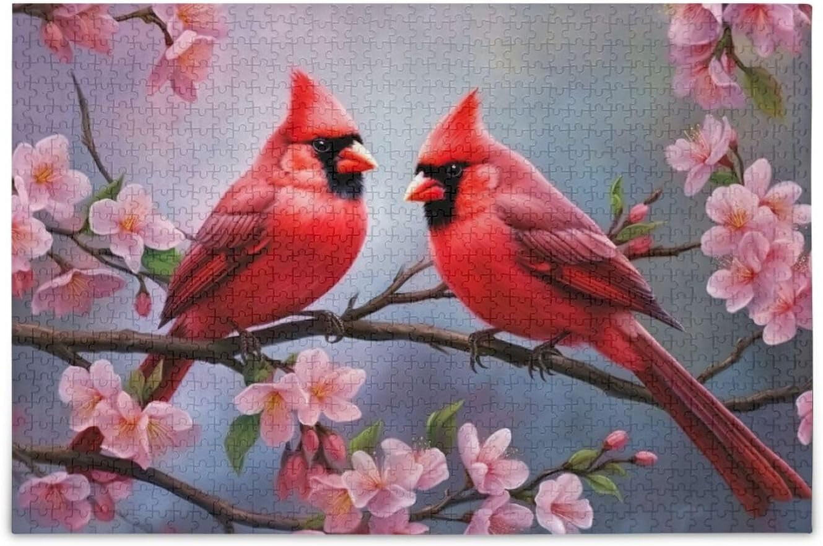 Coolnut Cardinal Bird Pattern Puzzle 1000 Pieces - Wooden Jigsaw Puzzles for Family Games ...